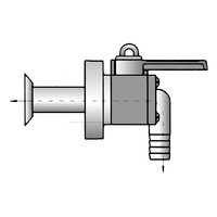 Flush thru-hull valve with 90° barb 1/2 inch