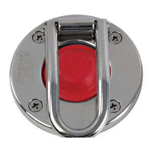 Stainless steel cover red button