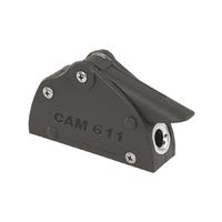 8mm V-cam 611, single clutch, black resin handle