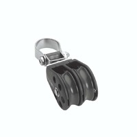 35mm Plain Bearing Pulley Double Stanchion Block