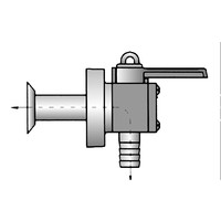 Flush thru-hull valve 90°hose barb + blank cap 1/2 inch