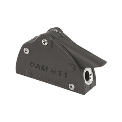 8mm V-cam 611, single clutch, black resin handle