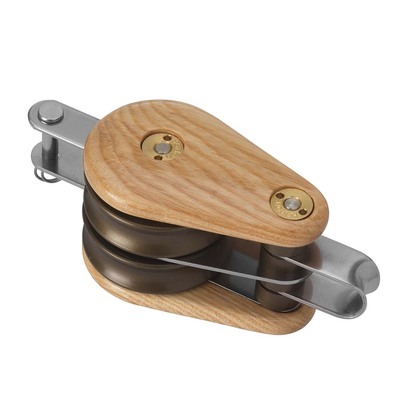 45mm Double Fixed Eye and Becket Classic Wooden Block