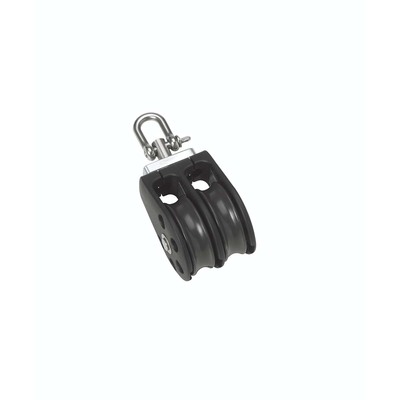 35mm Plain Bearing Pulley Block Double with Swivel