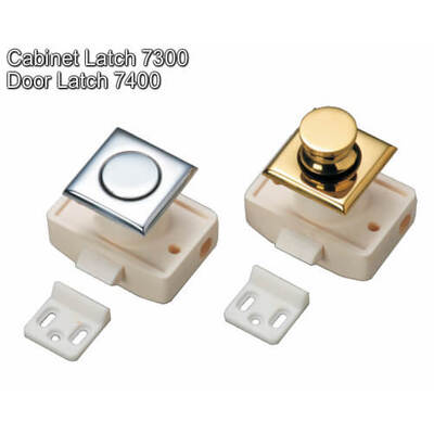 Square Push button cabinet latch Chrome