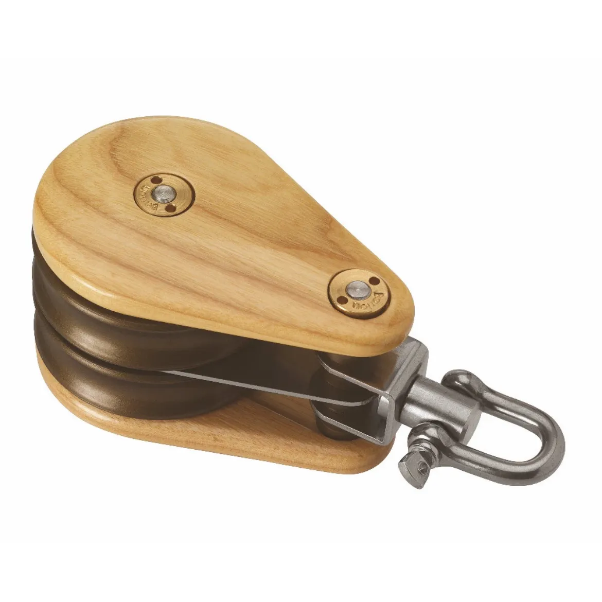 64mm Double Swivel Classic Wooden Block