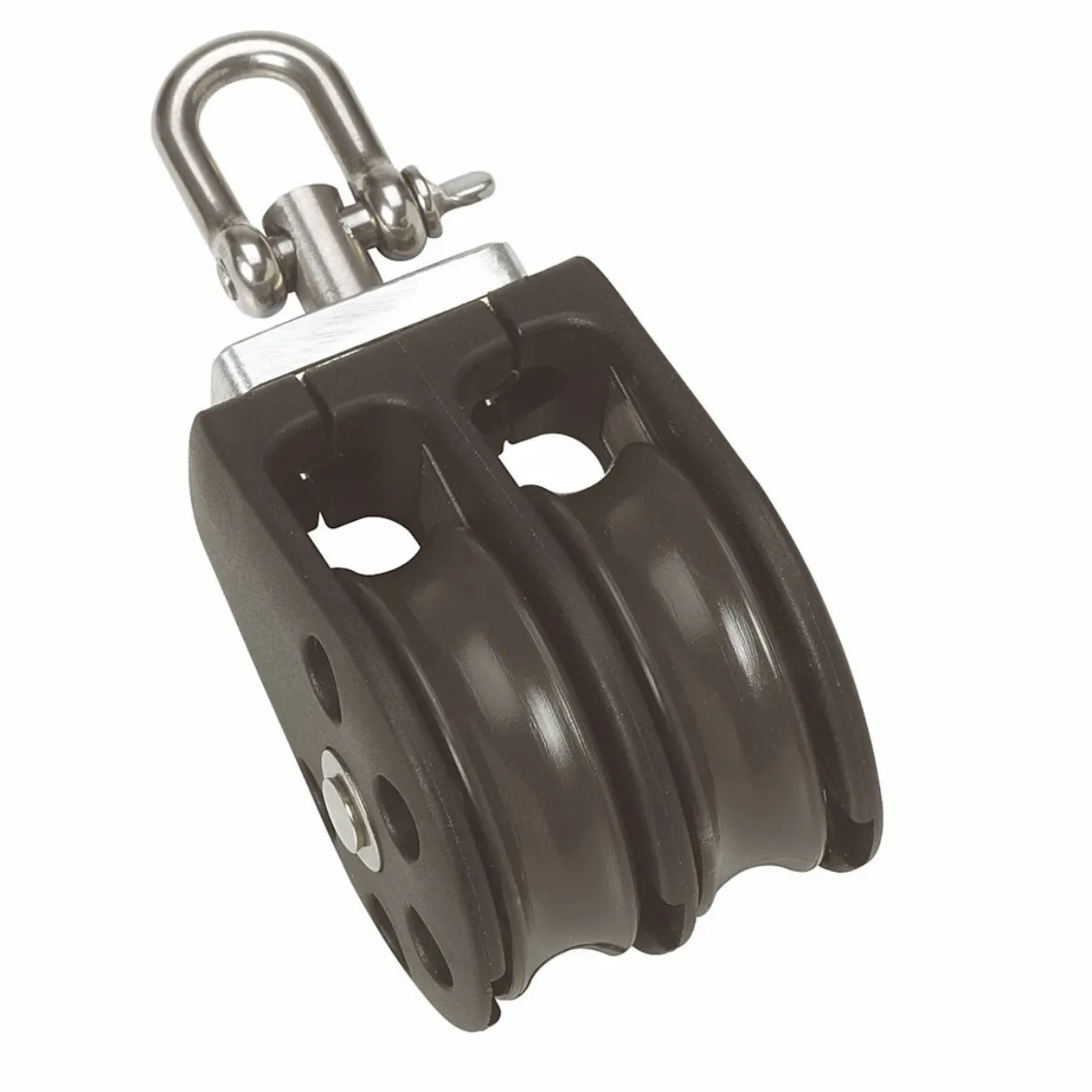 35mm Plain Bearing Pulley Block Double with Swivel
