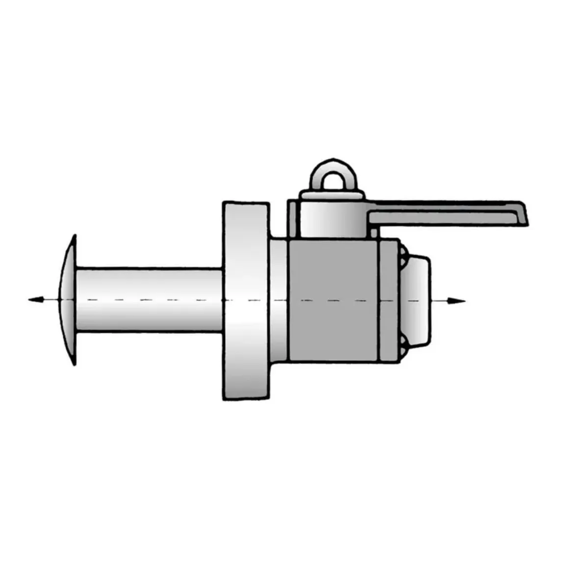 Picture of 3/4 inch Valve Seacock Flush Thru-Hull with Female Thread Top