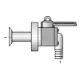 Picture of 1 inch Valve Seacock Mushroom Thru-Hull with 90 deg Barb Top