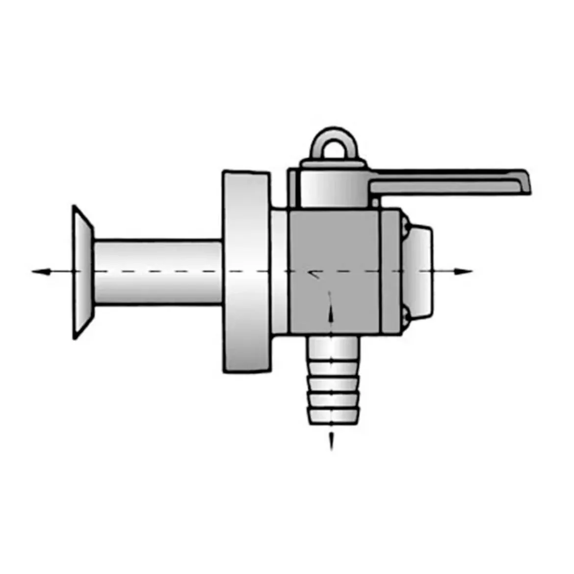 Picture of 1-1/4 inch Dual Drain Seacock Flush Thru-Hull with Female Thread Top