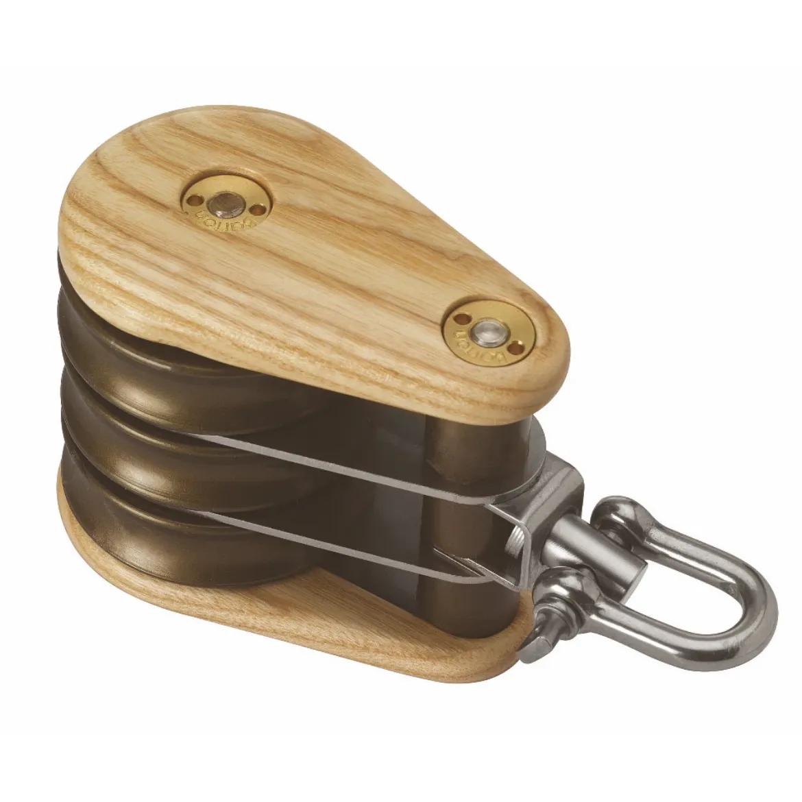 30mm Triple Swivel Classic Wooden Block