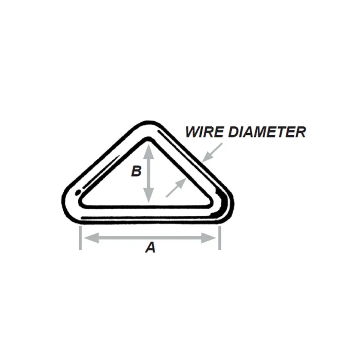 Triangle 60mm x 35mm x 6mm - Matt Finish Stainless Steel