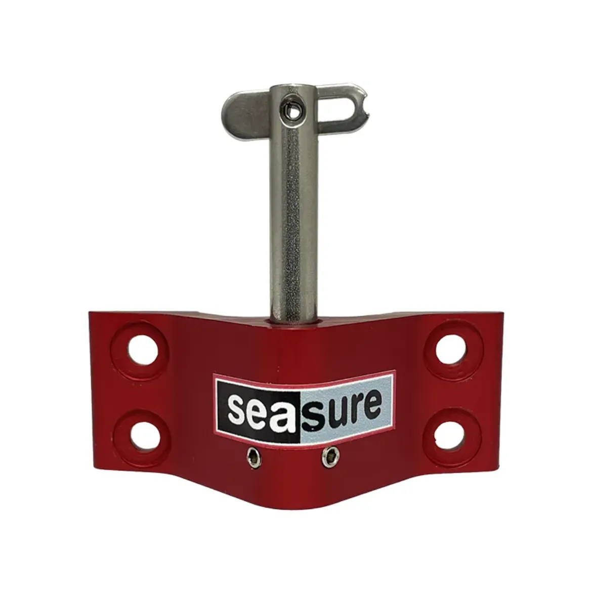 8mm Transom Pintle 29mm with 4 Hole fixings with Drop Nose Pin Red