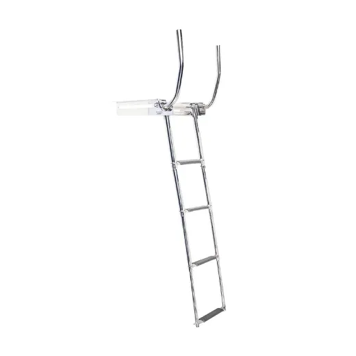 4 Step Stern platform ladder in casing with handles