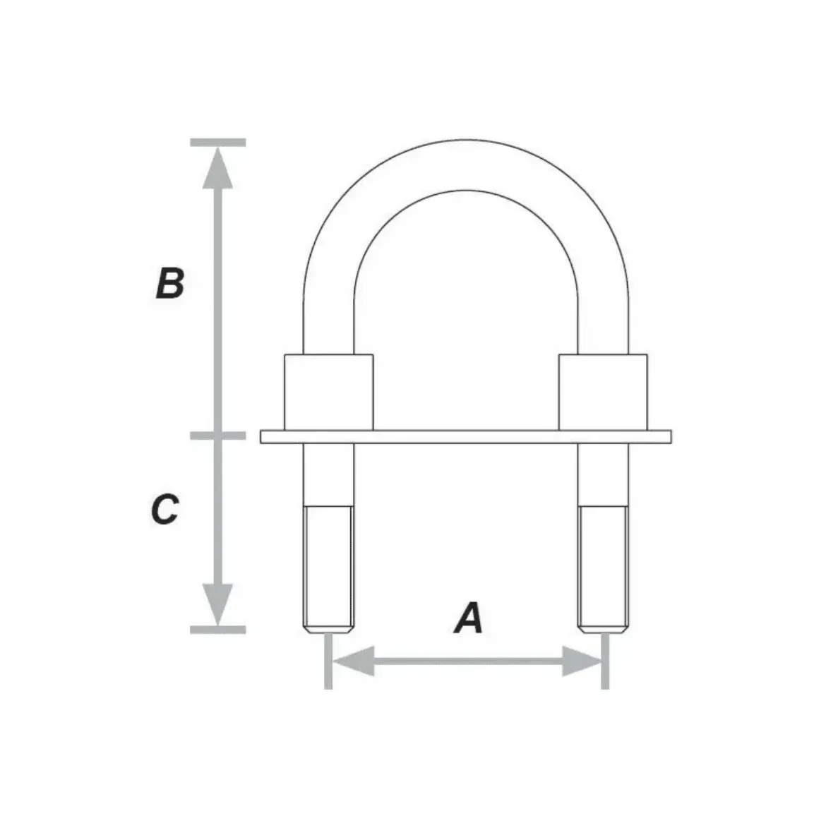 M4 U-Bolt Stainless Steel 50mm thread length
