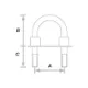 M4 U-Bolt Stainless Steel 50mm thread length