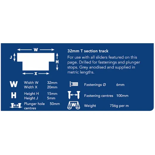 32mm T - Track 2.4 metre