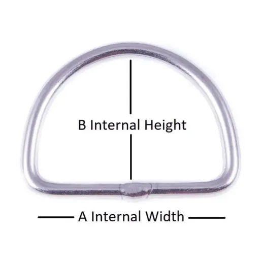 40mm x 30mm x 4.8mm D Ring - Stainless Steel