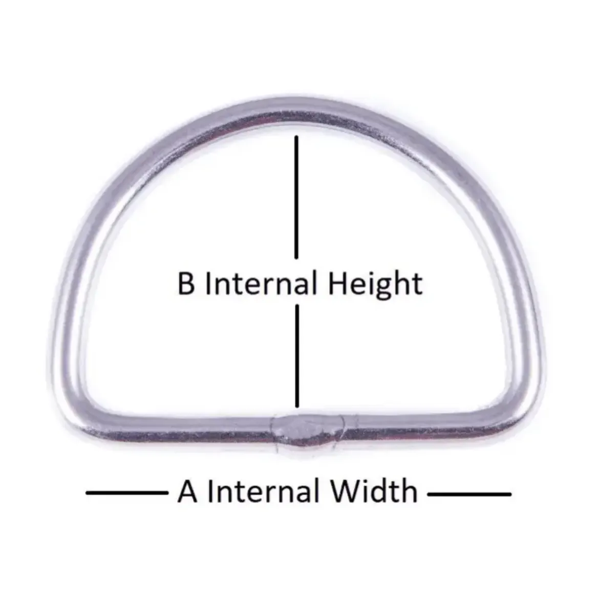 50mm x 30mm x 4.8mm D Ring - Stainless Steel