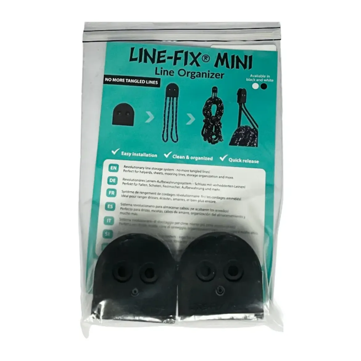 Line-Fix Mini line organiser 2 per pack Black